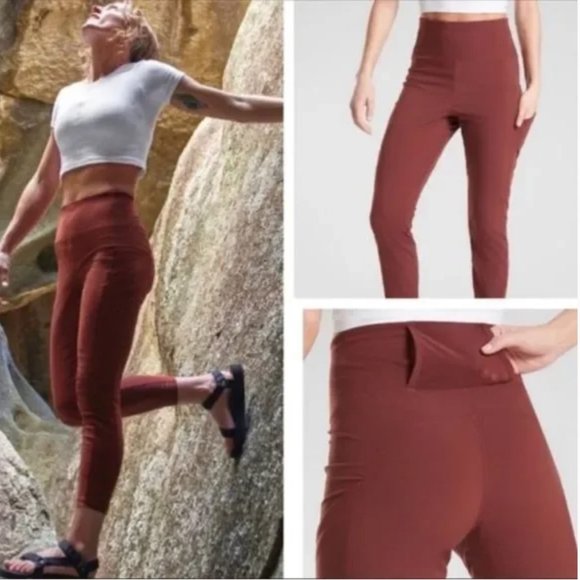 Athleta Trekkie Hybrid Crop Tight Hiking Outdoor Active Pants Size 8 - Picture 1 of 6